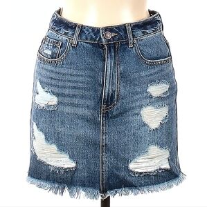 Forever 21 Blue Distressed Mini Skirt